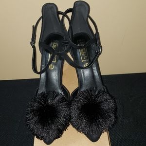 New Black Pompom Pumps
